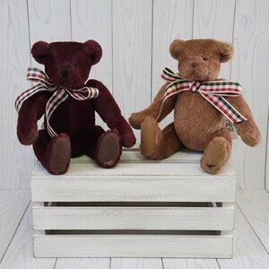 Cottage Collectibles Set of 2 Miniature Bears Cranberry & Muffin  1995